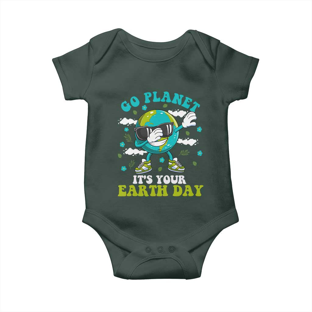 Funny Go Planet It's Your Earth Day Baby Onesie Dabbing Earth Flower