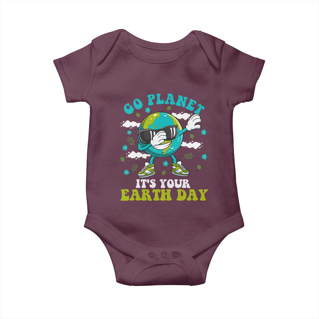 Funny Go Planet It's Your Earth Day Baby Onesie Dabbing Earth Flower