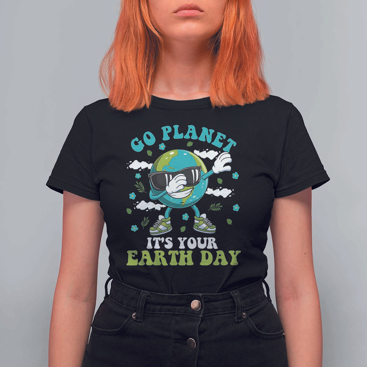 Funny Go Planet It's Your Earth Day T Shirt For Women Dabbing Earth Flower