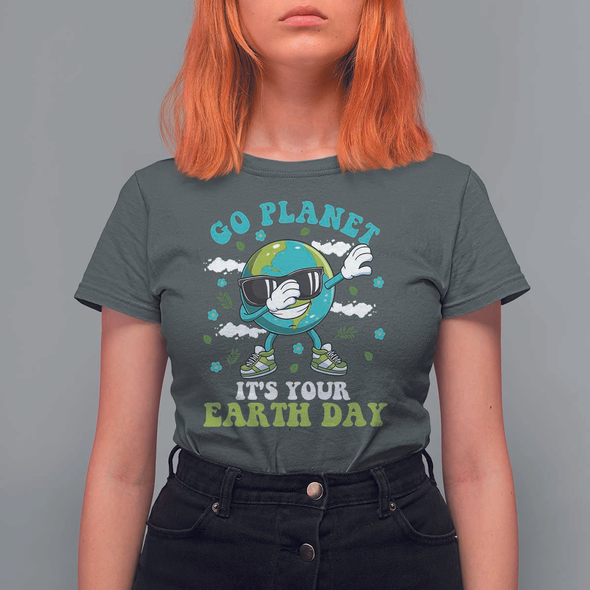 Funny Go Planet It's Your Earth Day T Shirt For Women Dabbing Earth Flower