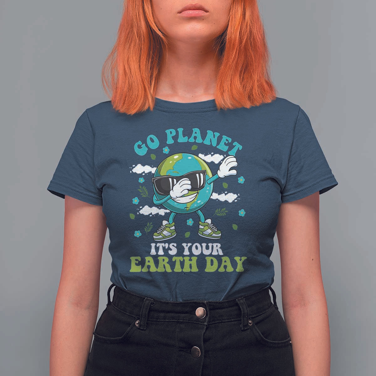 Funny Go Planet It's Your Earth Day T Shirt For Women Dabbing Earth Flower