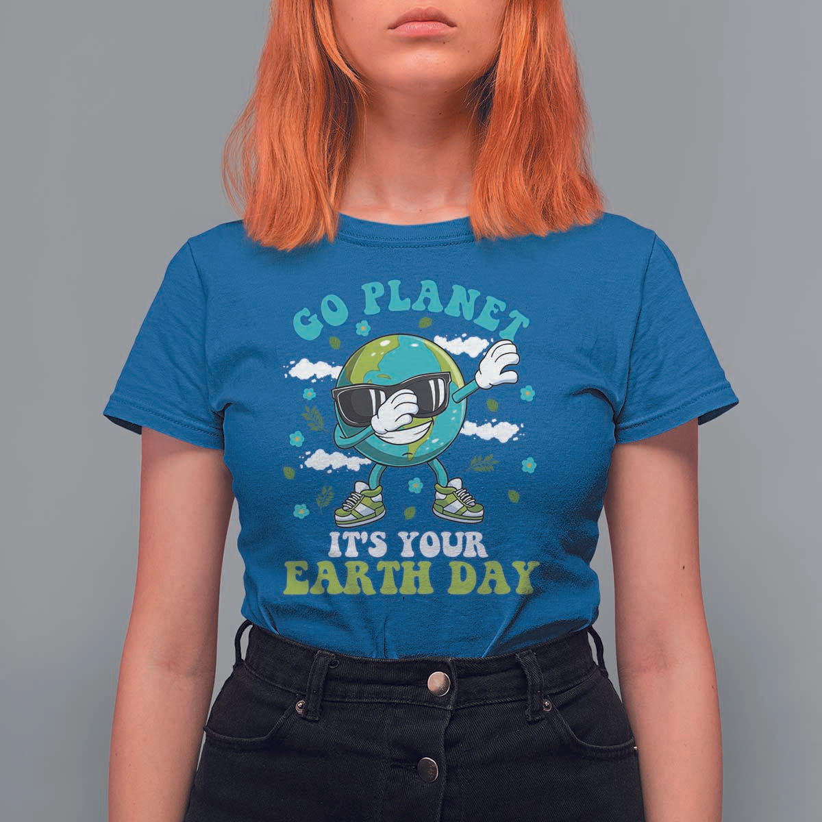 Funny Go Planet It's Your Earth Day T Shirt For Women Dabbing Earth Flower