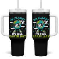Funny Go Planet It's Your Earth Day Tumbler With Handle Dabbing Earth Flower