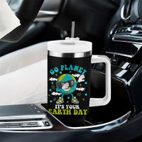 Funny Go Planet It's Your Earth Day Tumbler With Handle Dabbing Earth Flower