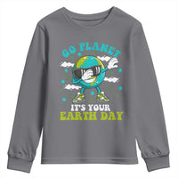 Funny Go Planet It's Your Earth Day Youth Sweatshirt Dabbing Earth Flower