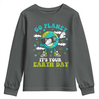 Funny Go Planet It's Your Earth Day Youth Sweatshirt Dabbing Earth Flower