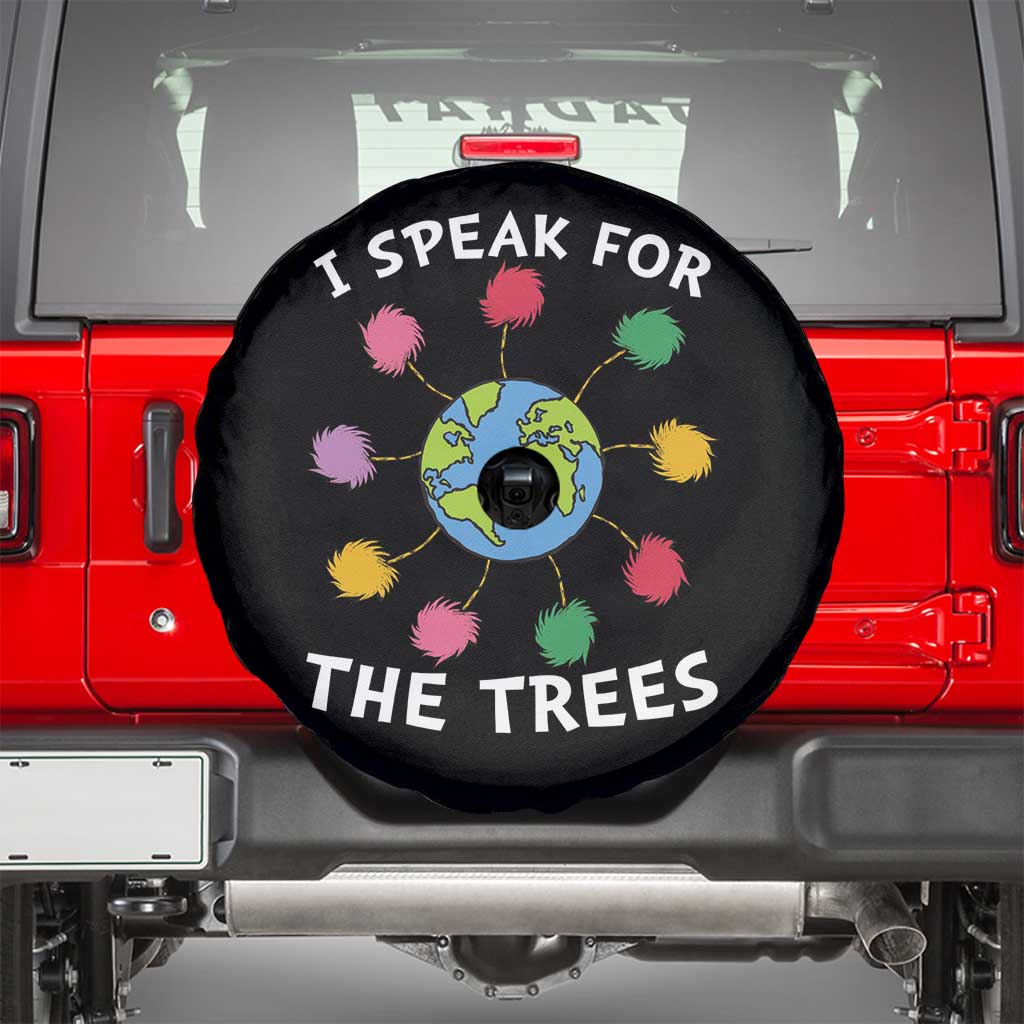 Funny Earth Day I Speak For The Trees Planet Spare Tire Cover Hippie