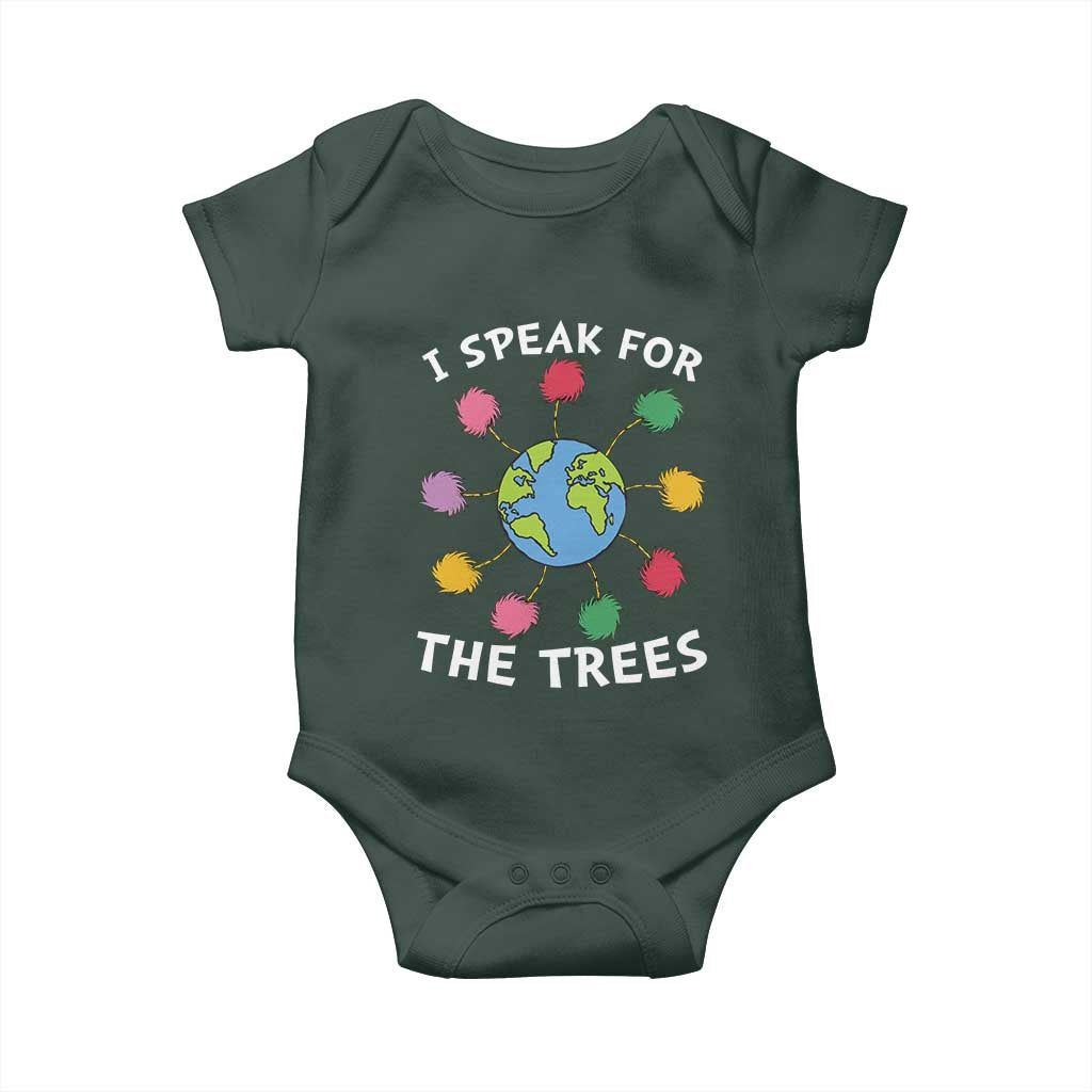 Funny Earth Day I Speak For The Trees Planet Baby Onesie Hippie