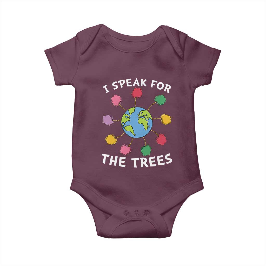 Funny Earth Day I Speak For The Trees Planet Baby Onesie Hippie
