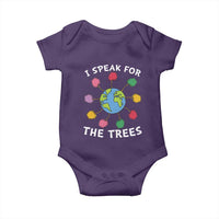 Funny Earth Day I Speak For The Trees Planet Baby Onesie Hippie