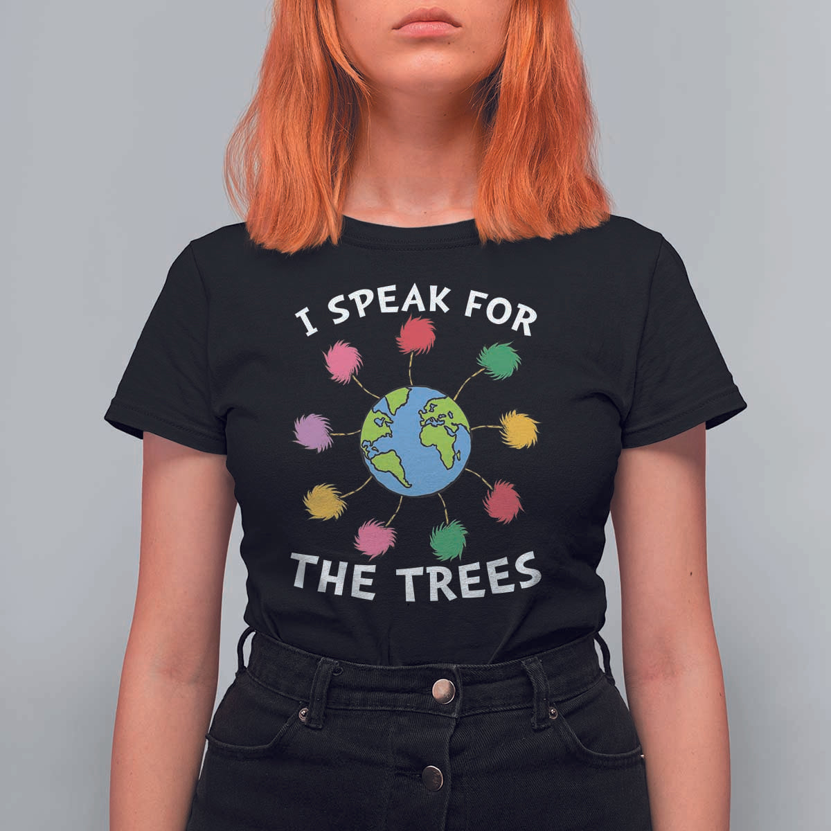 Funny Earth Day I Speak For The Trees Planet T Shirt For Women Hippie