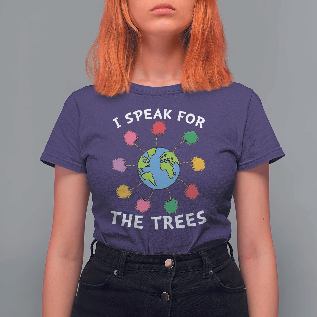 Funny Earth Day I Speak For The Trees Planet T Shirt For Women Hippie