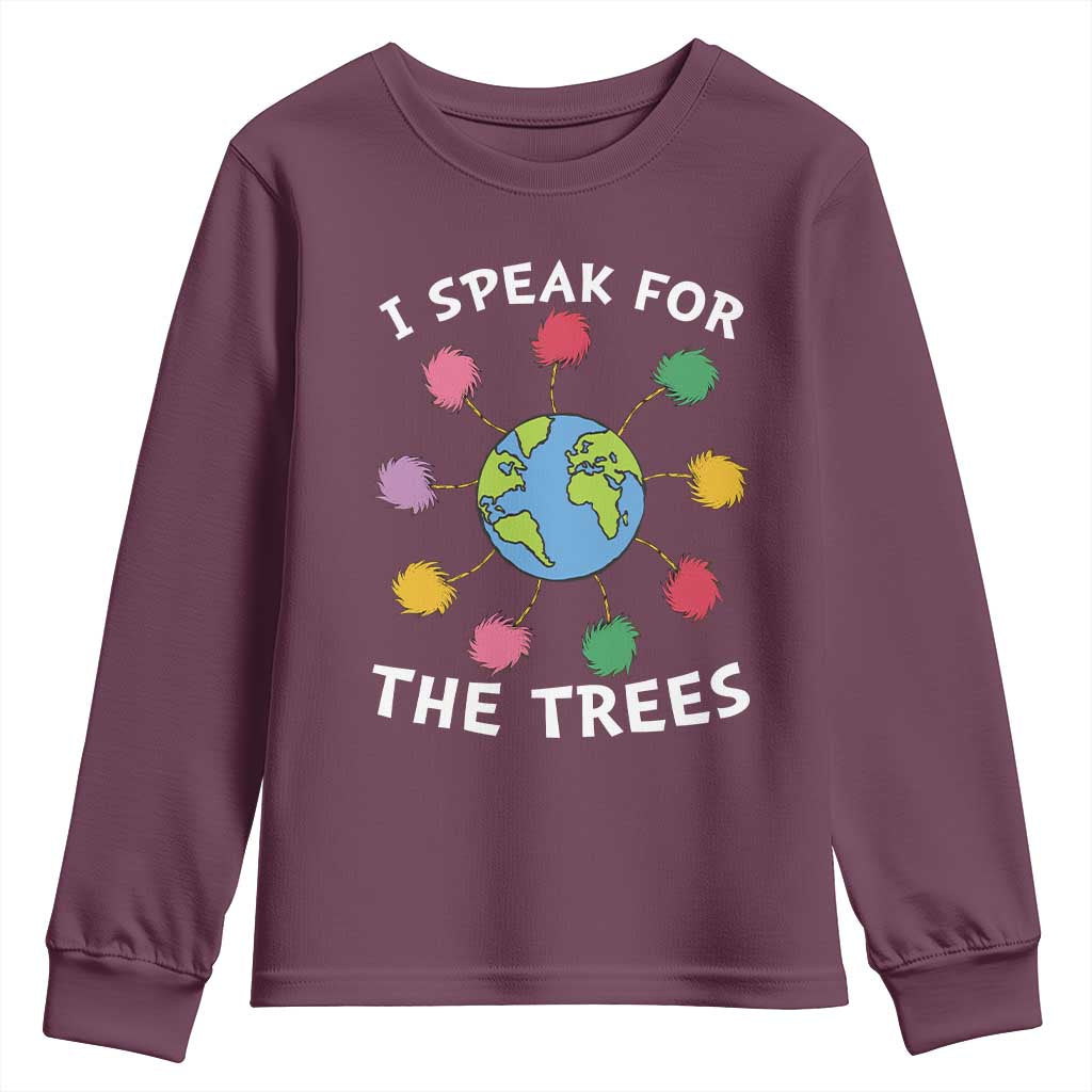Funny Earth Day I Speak For The Trees Planet Youth Sweatshirt Hippie