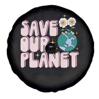 Earth Day Save Our Planet Spare Tire Cover Cute Retro Groove Flower