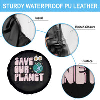 Earth Day Save Our Planet Spare Tire Cover Cute Retro Groove Flower