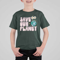 Earth Day Save Our Planet T Shirt For Kid Cute Retro Groove Flower