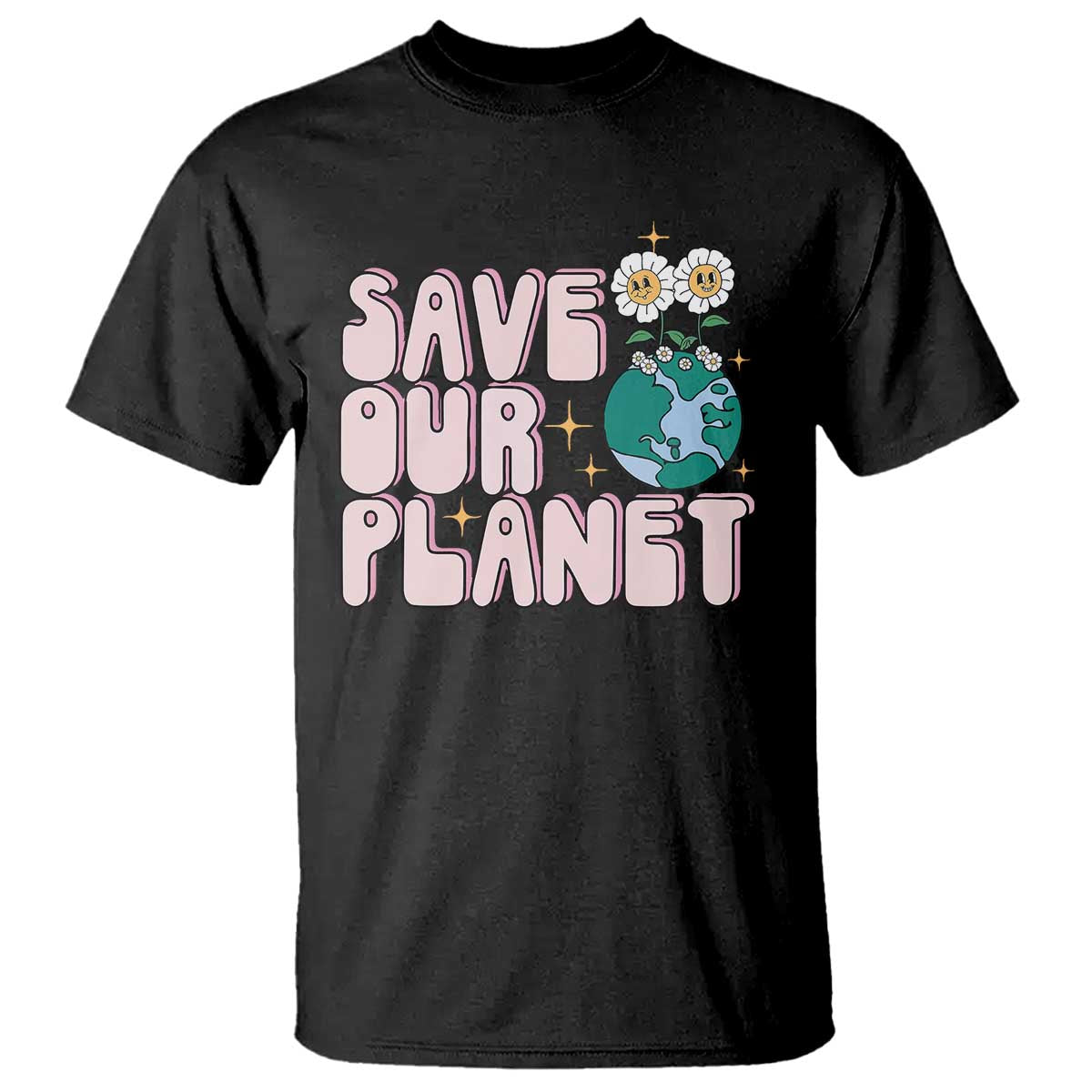 Earth Day Save Our Planet T Shirt Cute Retro Groove Flower
