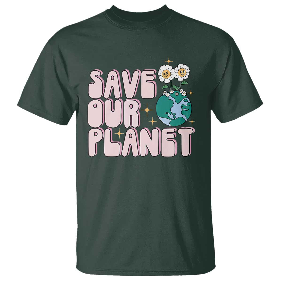 Earth Day Save Our Planet T Shirt Cute Retro Groove Flower