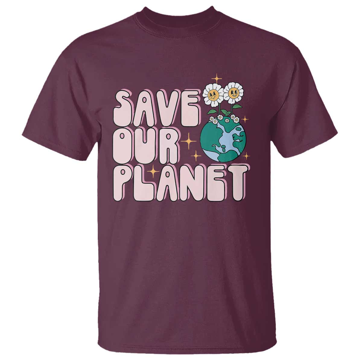 Earth Day Save Our Planet T Shirt Cute Retro Groove Flower