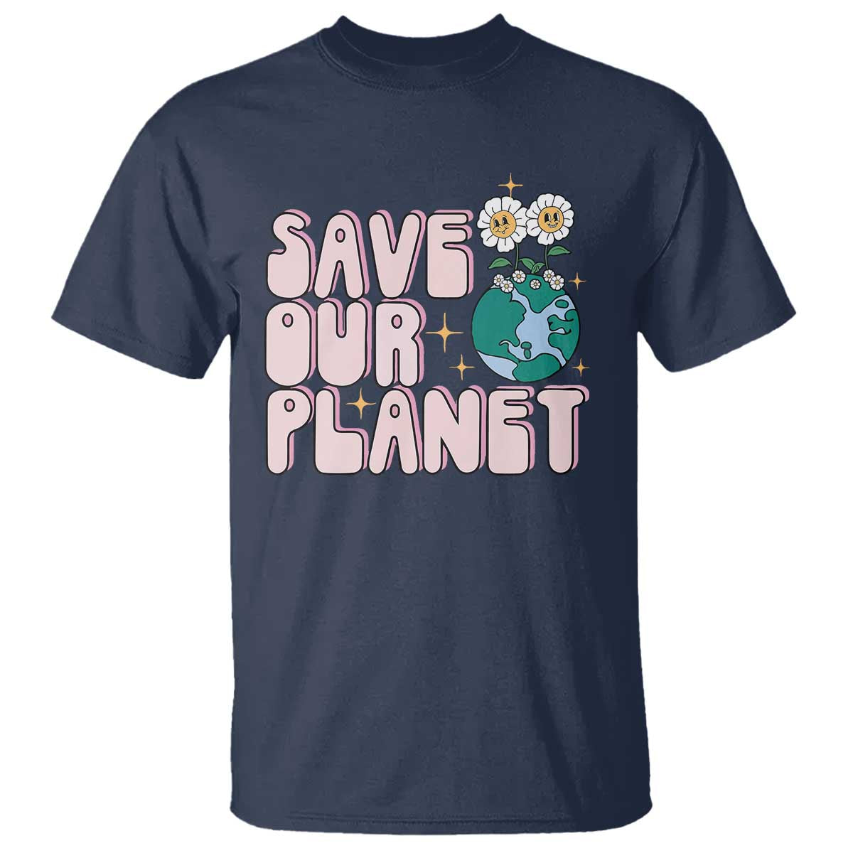 Earth Day Save Our Planet T Shirt Cute Retro Groove Flower