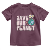Earth Day Save Our Planet Toddler T Shirt Cute Retro Groove Flower