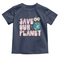 Earth Day Save Our Planet Toddler T Shirt Cute Retro Groove Flower