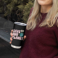 Earth Day Save Our Planet Tumbler Cup Cute Retro Groove Flower