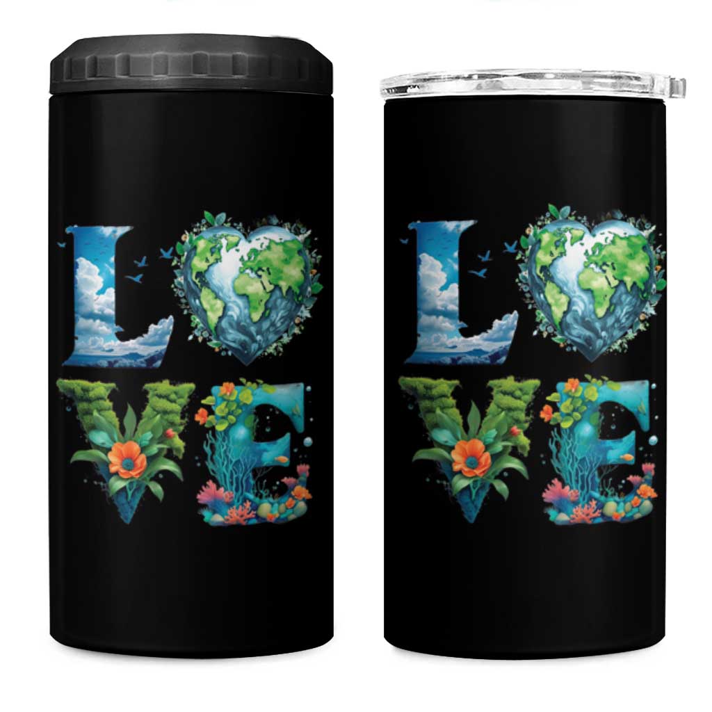 LOVE Planet Nature Anniversary Earth Day 4 in 1 Can Cooler Tumbler