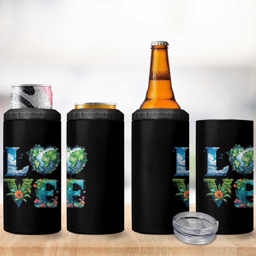 LOVE Planet Nature Anniversary Earth Day 4 in 1 Can Cooler Tumbler