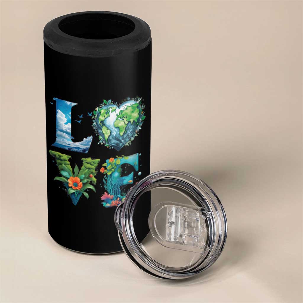 LOVE Planet Nature Anniversary Earth Day 4 in 1 Can Cooler Tumbler
