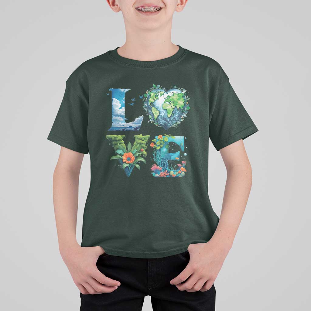 LOVE Planet Nature Anniversary Earth Day T Shirt For Kid