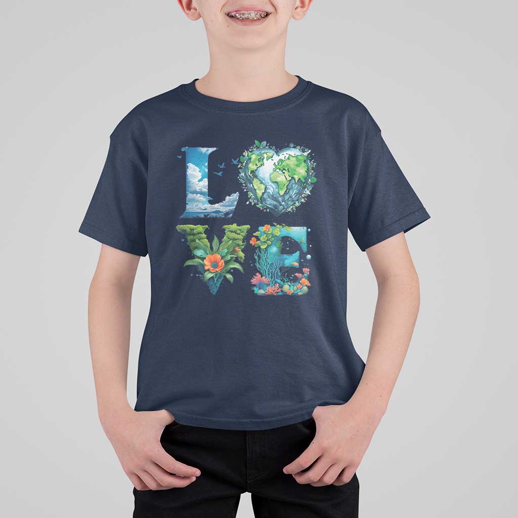LOVE Planet Nature Anniversary Earth Day T Shirt For Kid