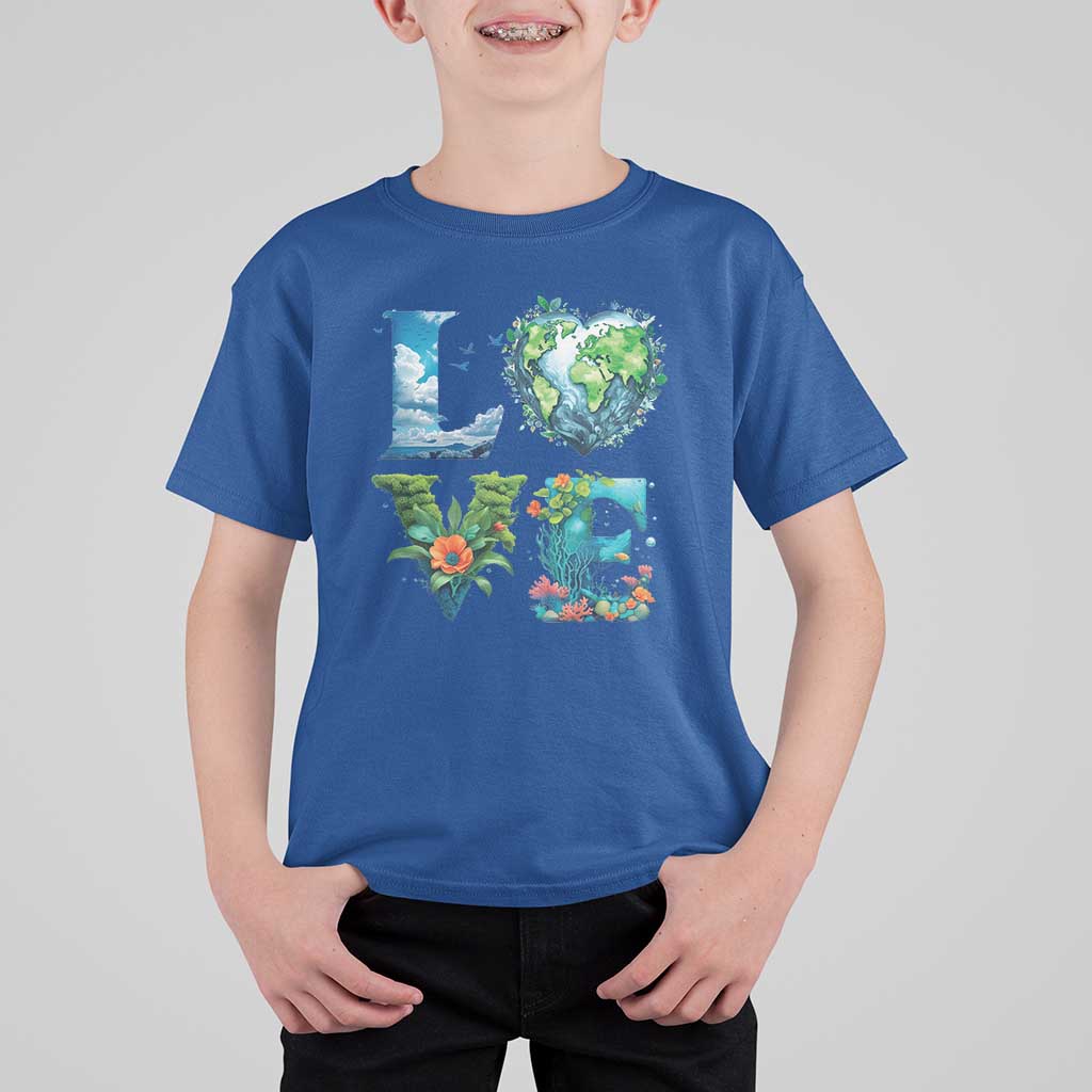 LOVE Planet Nature Anniversary Earth Day T Shirt For Kid