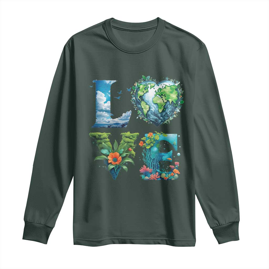LOVE Planet Nature Anniversary Earth Day Long Sleeve Shirt