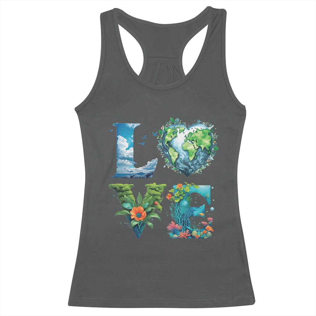 LOVE Planet Nature Anniversary Earth Day Racerback Tank Top