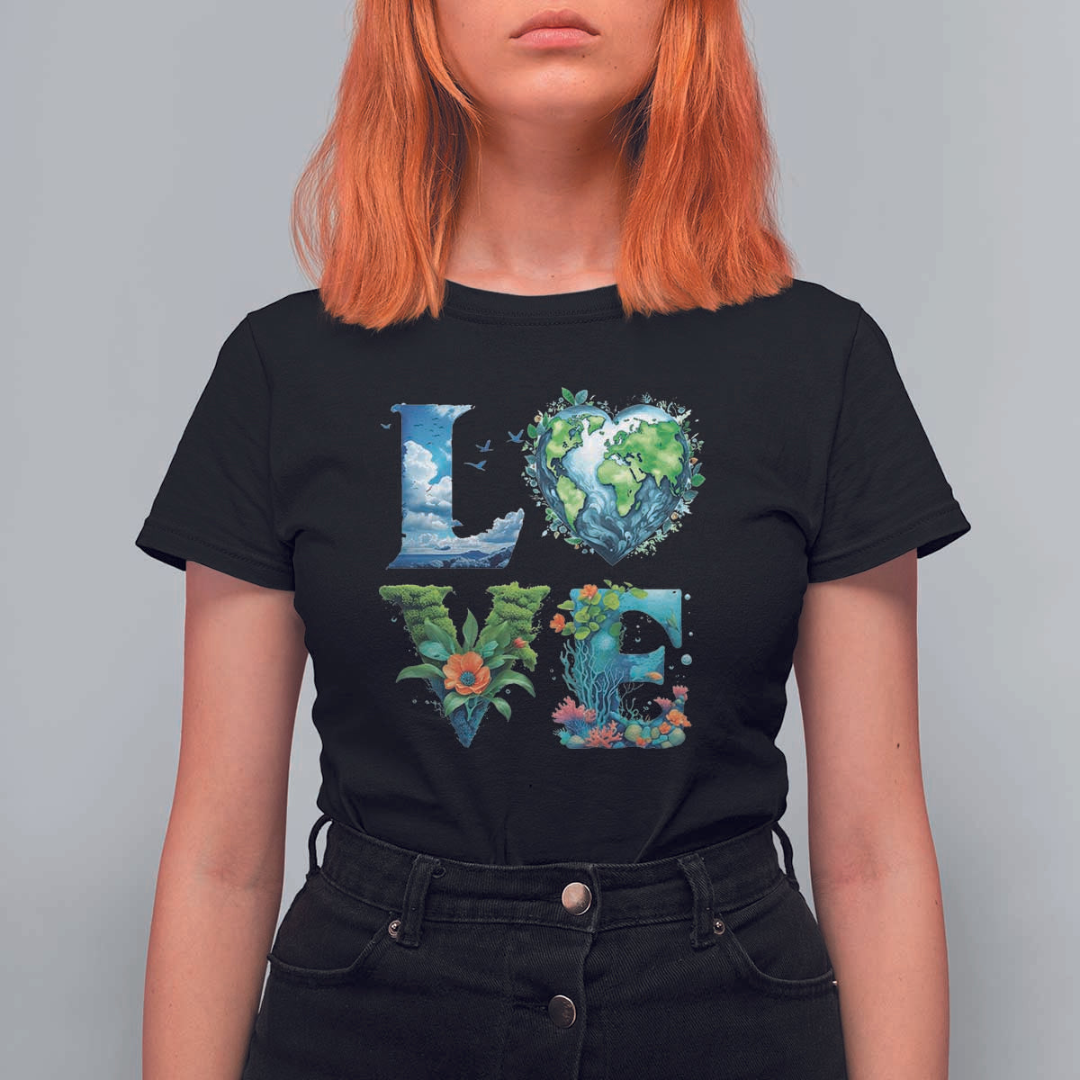 LOVE Planet Nature Anniversary Earth Day T Shirt For Women