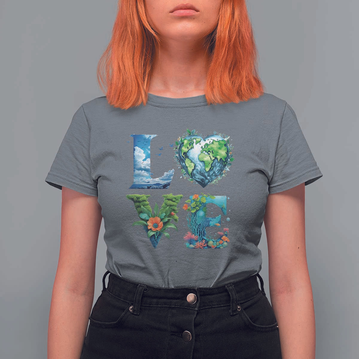 LOVE Planet Nature Anniversary Earth Day T Shirt For Women