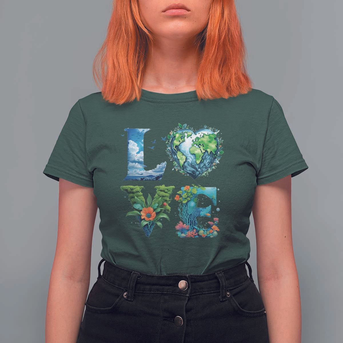 LOVE Planet Nature Anniversary Earth Day T Shirt For Women