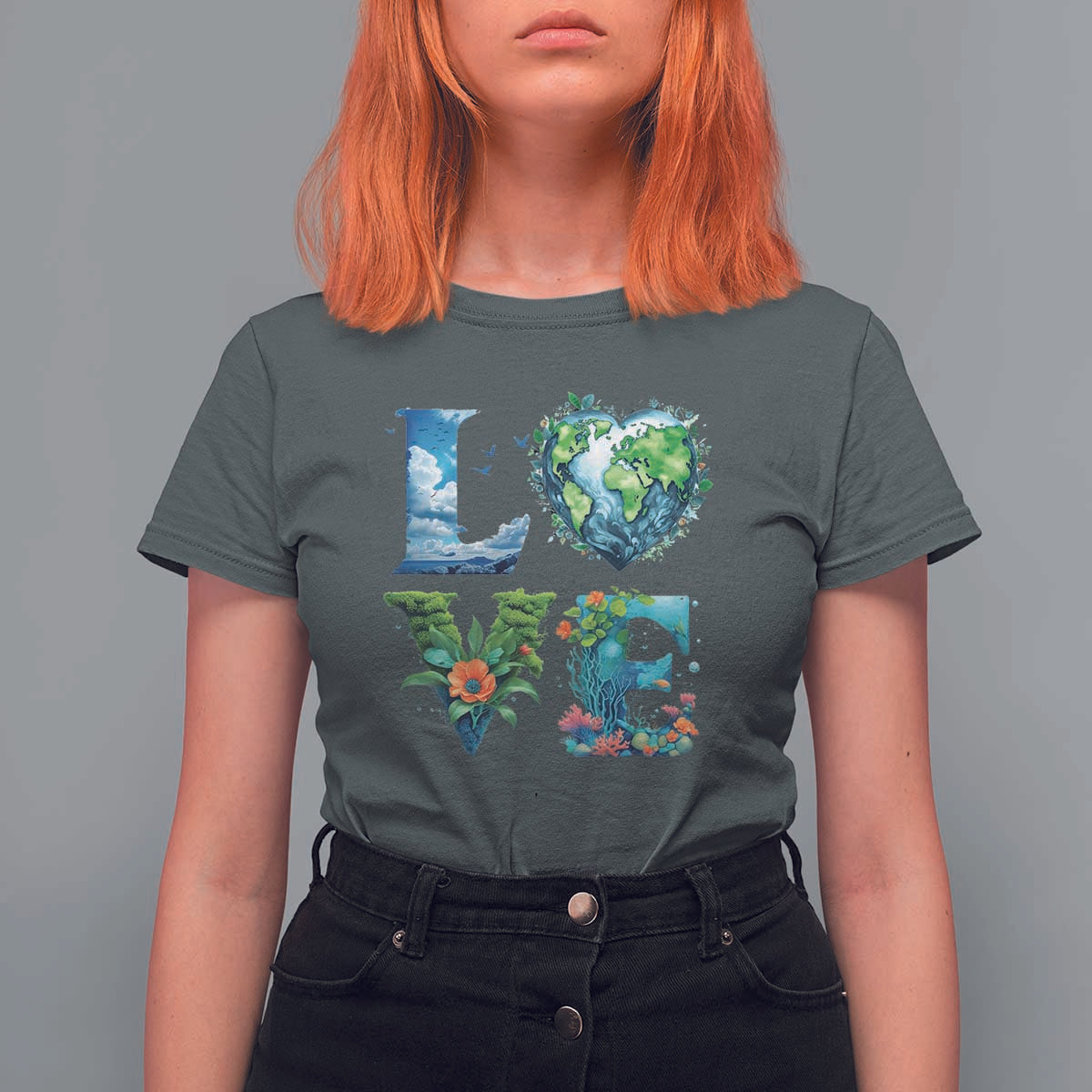 LOVE Planet Nature Anniversary Earth Day T Shirt For Women