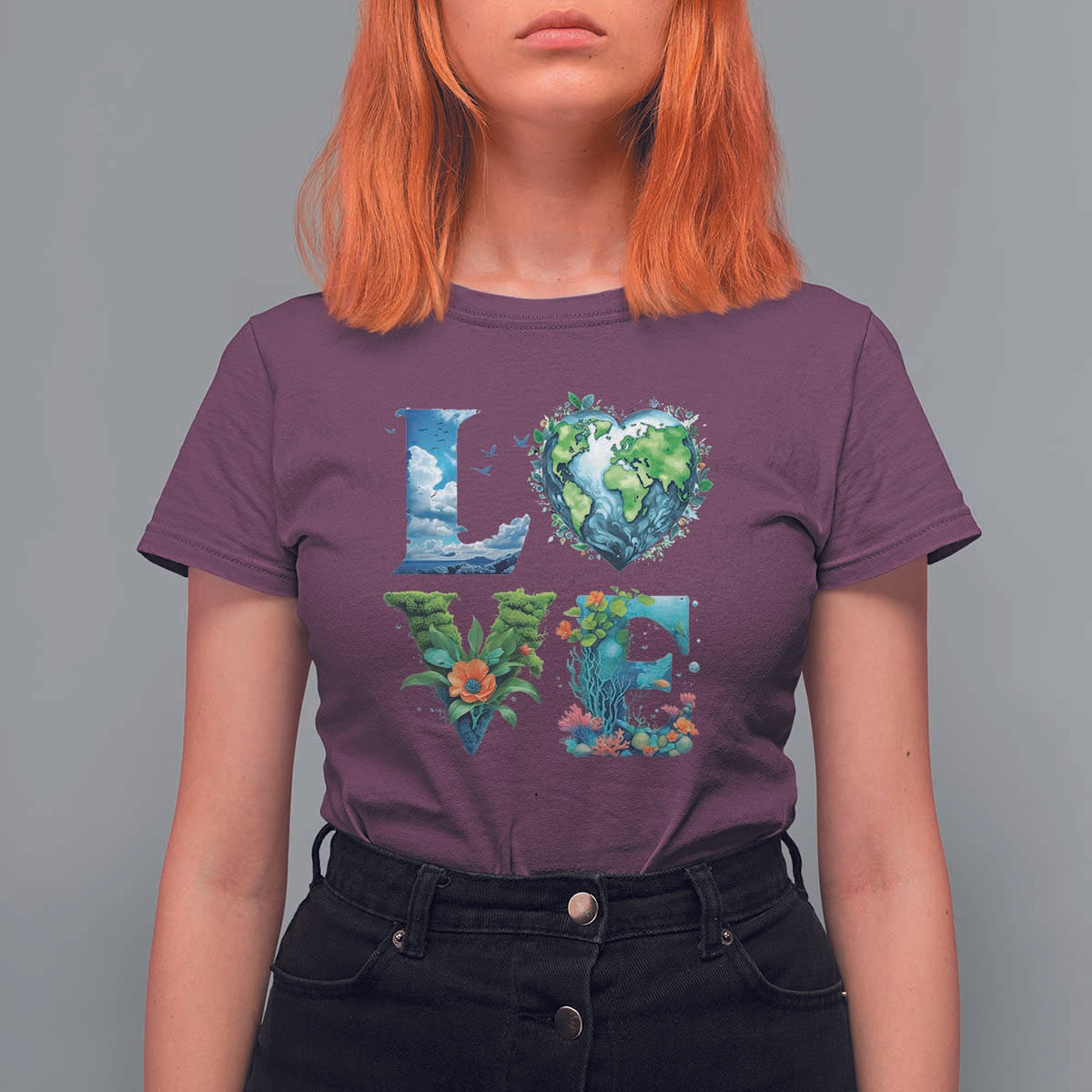 LOVE Planet Nature Anniversary Earth Day T Shirt For Women
