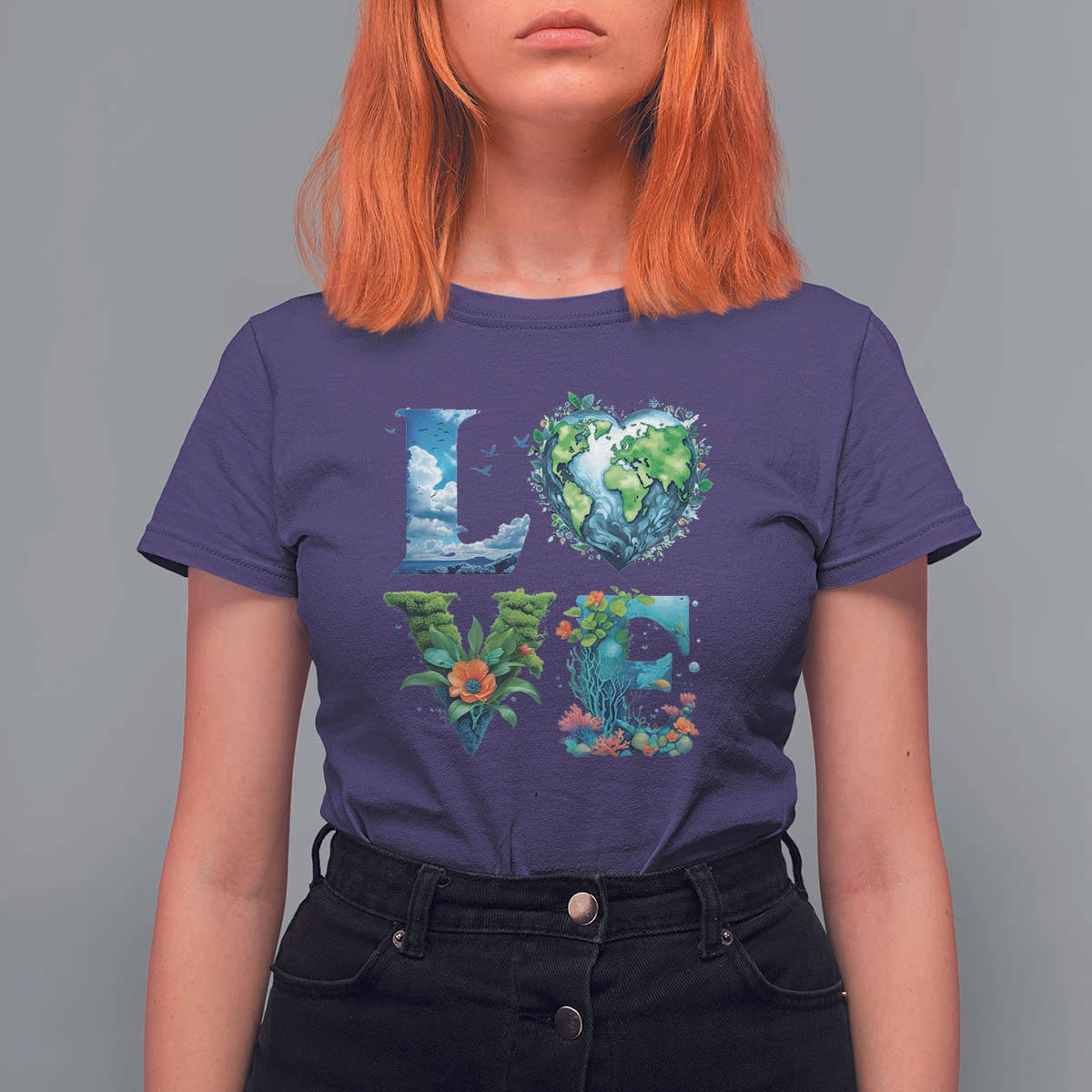 LOVE Planet Nature Anniversary Earth Day T Shirt For Women