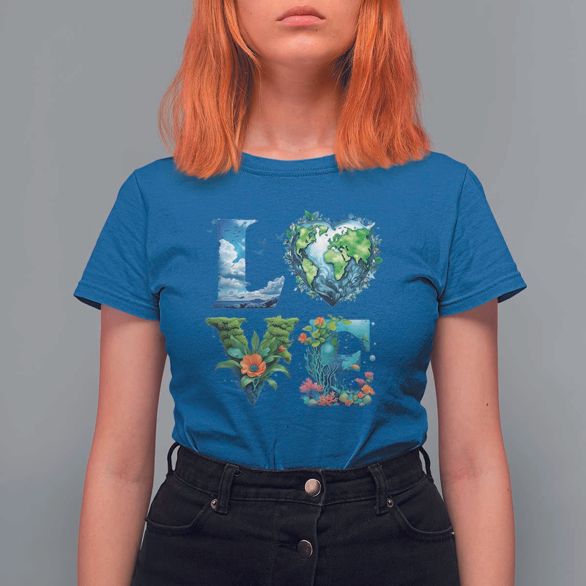 LOVE Planet Nature Anniversary Earth Day T Shirt For Women