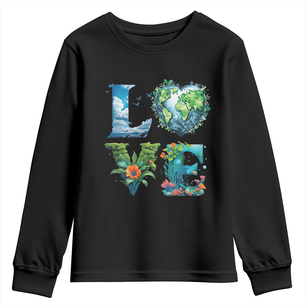 LOVE Planet Nature Anniversary Earth Day Youth Sweatshirt