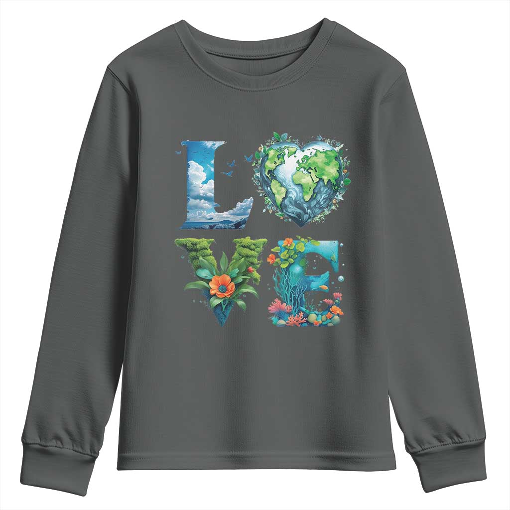 LOVE Planet Nature Anniversary Earth Day Youth Sweatshirt