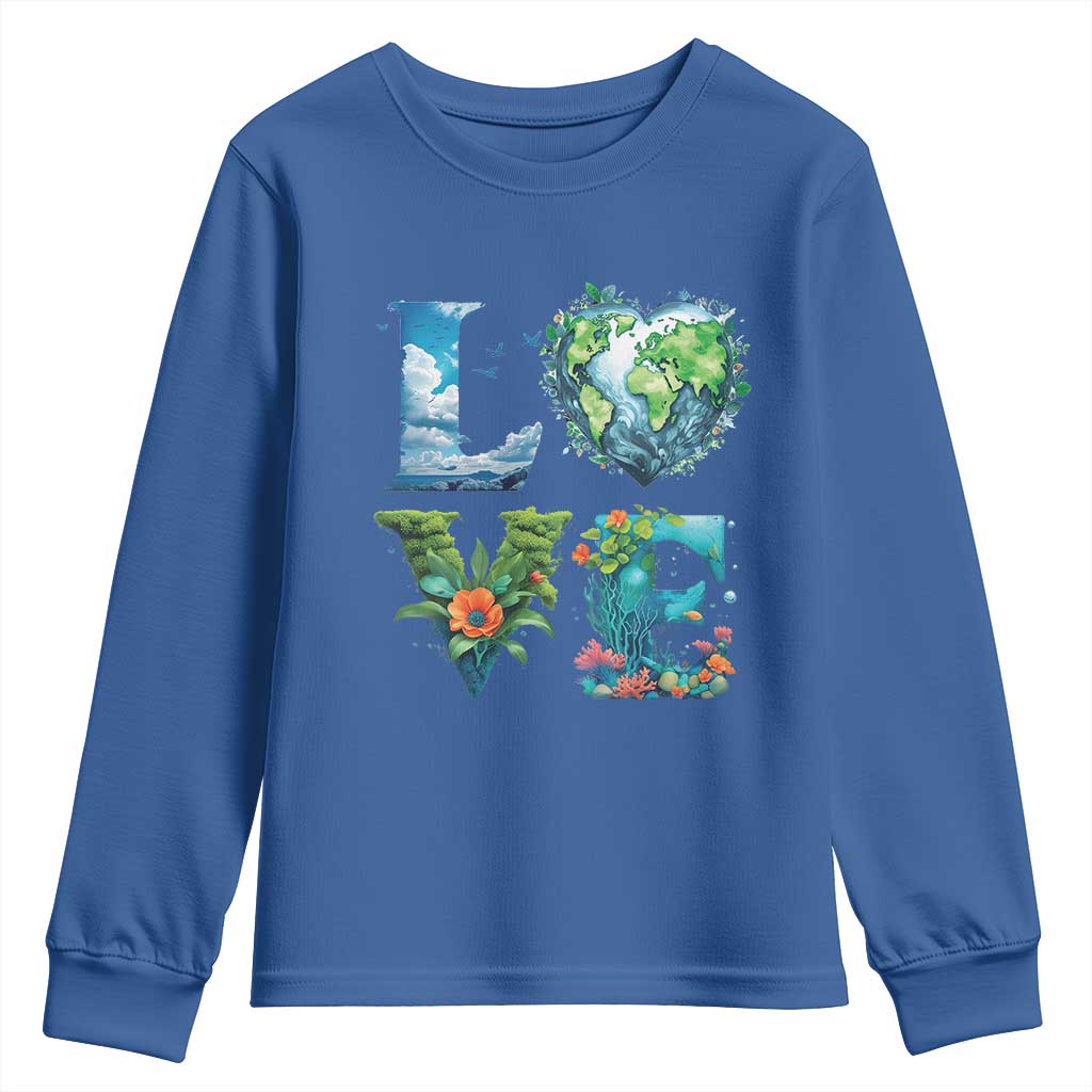 LOVE Planet Nature Anniversary Earth Day Youth Sweatshirt