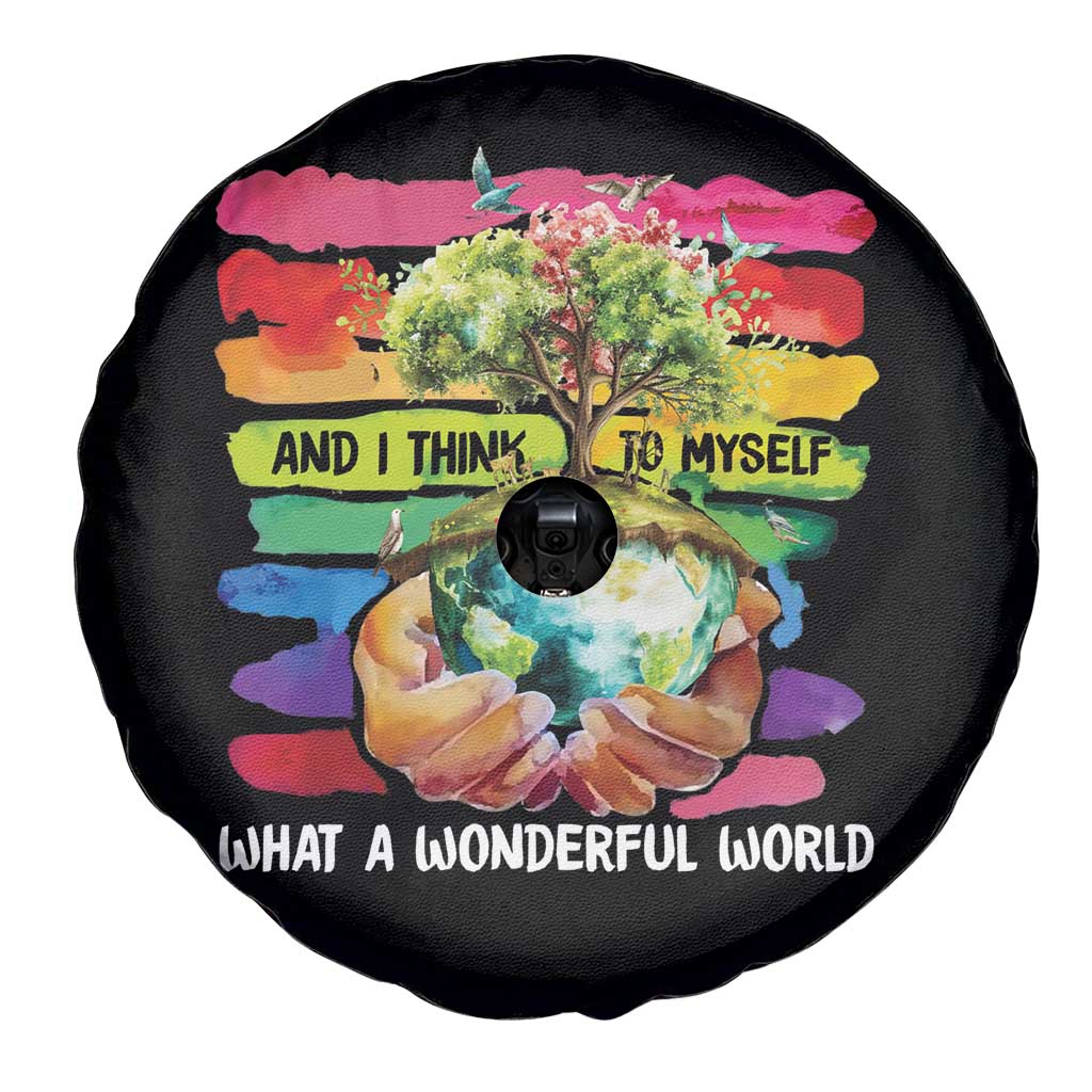 And I Think To Myself What A Wonderful World Earth Day Spare Tire Cover