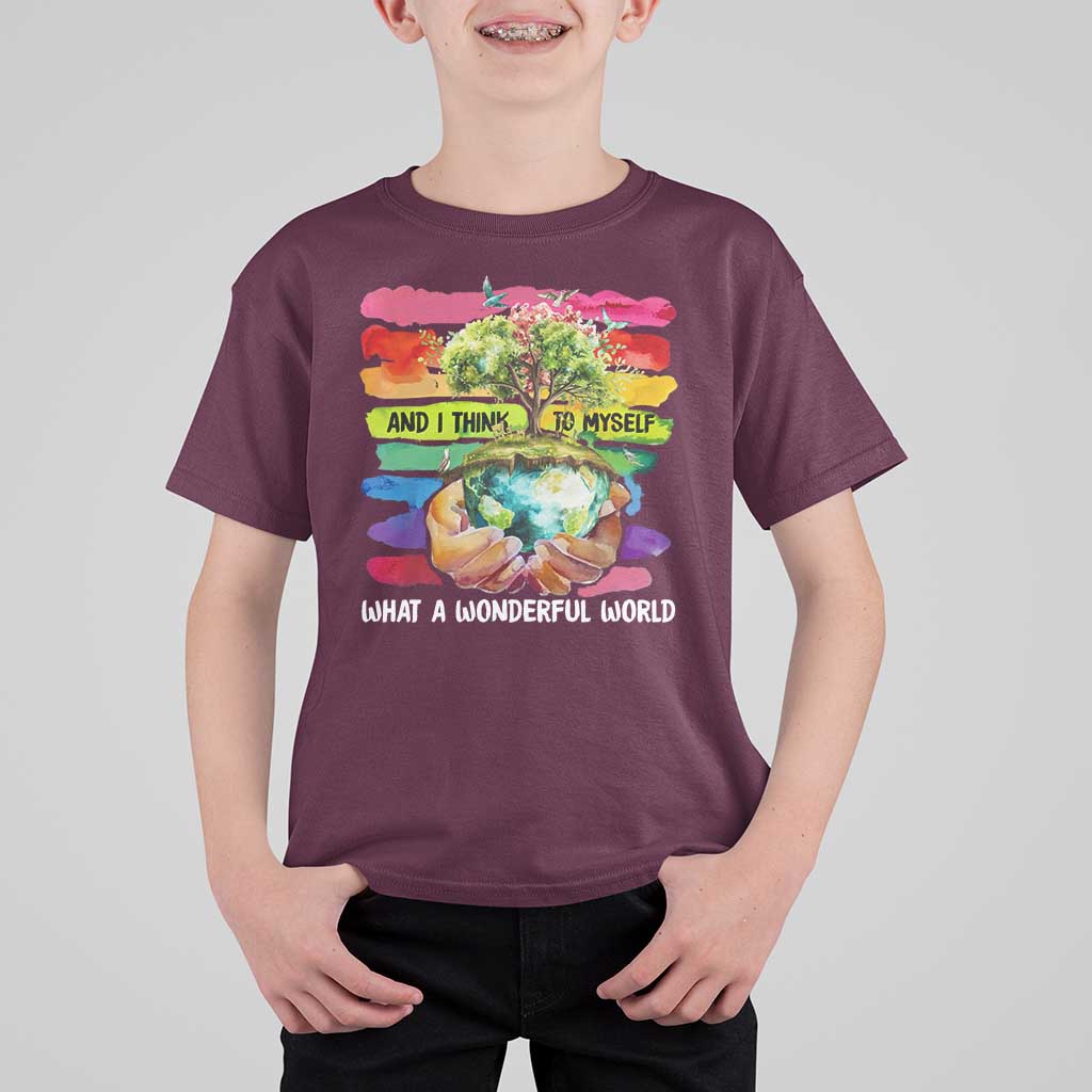 And I Think To Myself What A Wonderful World Earth Day T Shirt For Kid