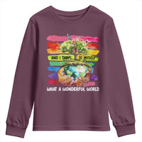 And I Think To Myself What A Wonderful World Earth Day Youth Sweatshirt