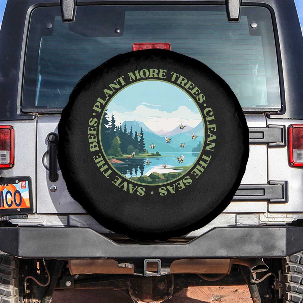 Earth Day Spare Tire Cover Save The Bees Plant More Trees Clean The Seas