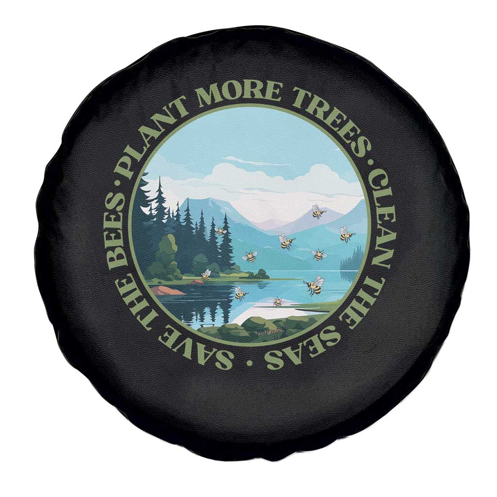 Earth Day Spare Tire Cover Save The Bees Plant More Trees Clean The Seas